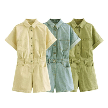 Kombinesoon – kauboisti stiil, street hipster; puuvillane; 3/4 varrukad; kõrge vöökoht