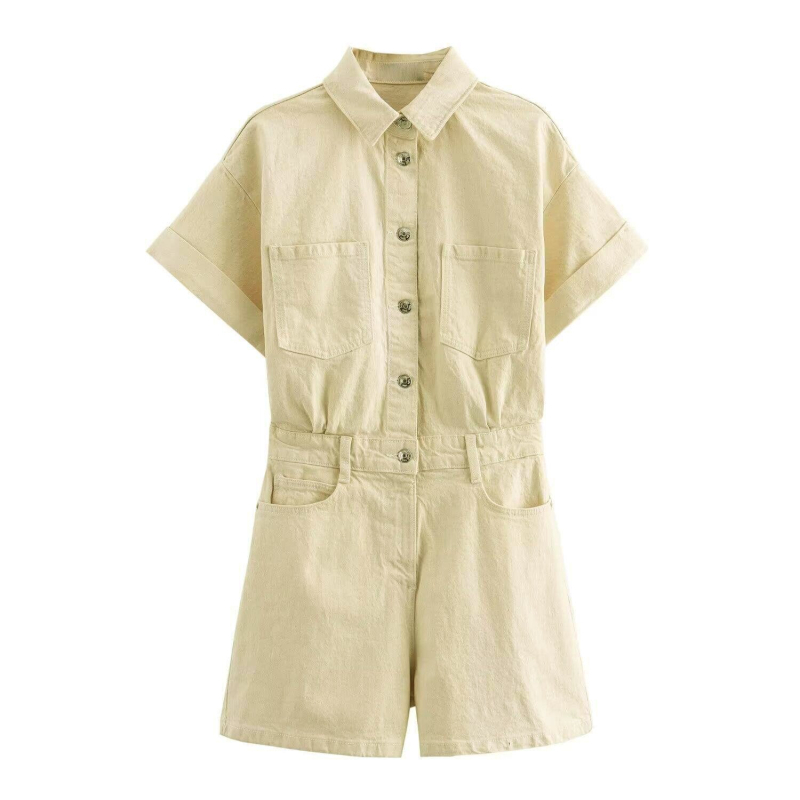 Kombinesoon – kauboisti stiil, street hipster; puuvillane; 3/4 varrukad; kõrge vöökoht