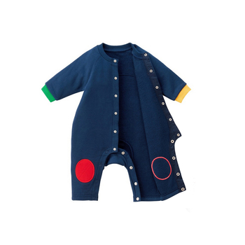 Salopetă unisex din bumbac cu mâneci lungi și imprimeu cu litere, 95% bumbac, închidere frontală simplă, stil japonez-coreean