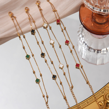 Narukvica od titan čelika sa oblikom četiri lista, elektroplating, podrijetlo Yiwu, proljeće 2025