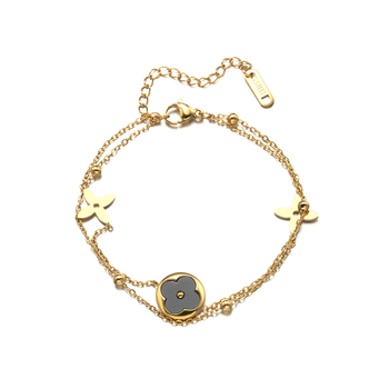 Narukvica od titan čelika sa oblikom četiri lista, elektroplating, podrijetlo Yiwu, proljeće 2025