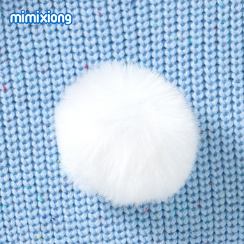 Bebe pleteni jumpsuit s izvezenim zekom i trokutastim uzorkom, korejski stil, 55% akril, odvojiva kapuljača