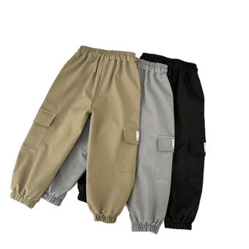 Dječje udobne jogger hlače od pamuka, široki kroj, elastični pojas, 85% pamuk, ljeto 2025