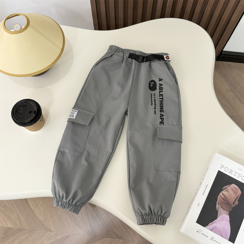 Dječje udobne jogger hlače od pamuka, široki kroj, elastični pojas, 85% pamuk, ljeto 2025