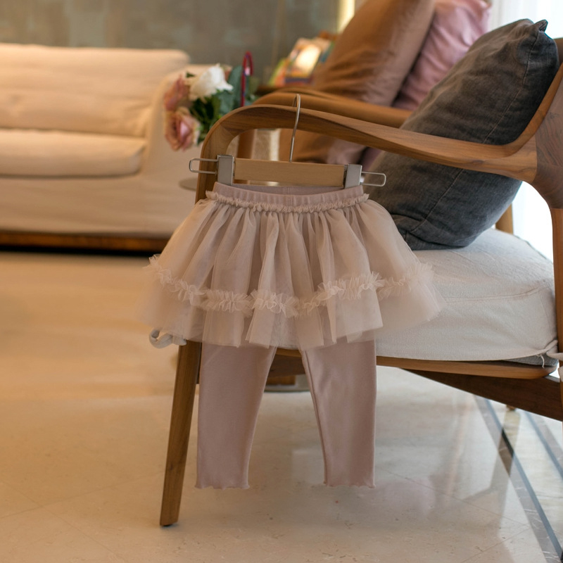Dječje hlače culottes u K-stilu, 95% pamuk, srednje visina struka, elastični pojas, mekani dodir, jedne boje, za uzrast 1–3 godine, proljeće i jesen