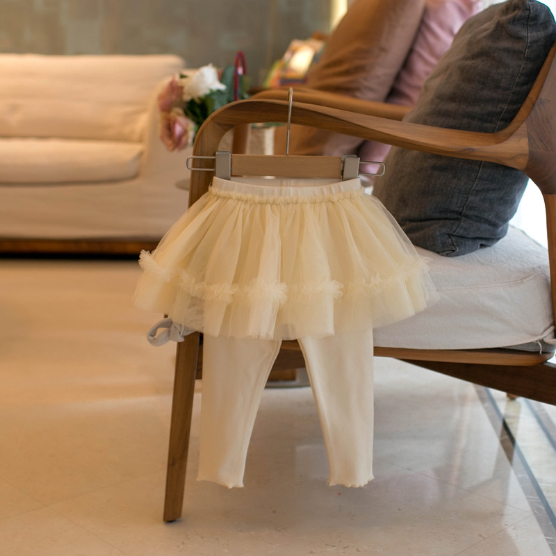 Dječje hlače culottes u K-stilu, 95% pamuk, srednje visina struka, elastični pojas, mekani dodir, jedne boje, za uzrast 1–3 godine, proljeće i jesen