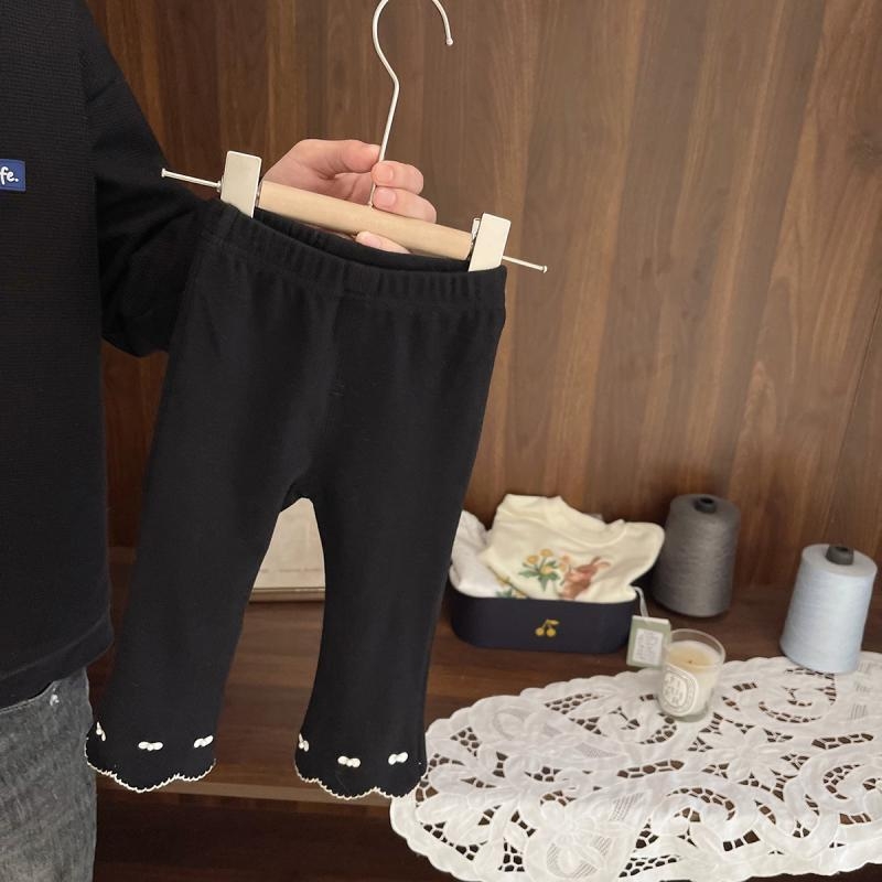 Dječje djevojačke hlače s elastikom i zvonastim krojem, pamuk, dugi, srednji pojas, 81–90% pamuka