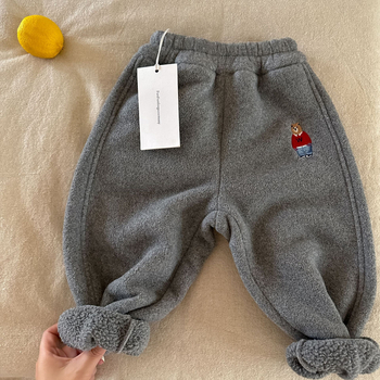 Dječje hlače od flisa, ležernog stila, karikatura uzorak, 100% poliester, srednji pojas