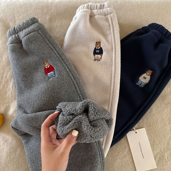 Dječje hlače od flisa, ležernog stila, karikatura uzorak, 100% poliester, srednji pojas