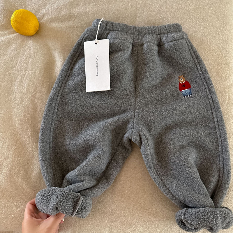 Dječje hlače od flisa, ležernog stila, karikatura uzorak, 100% poliester, srednji pojas