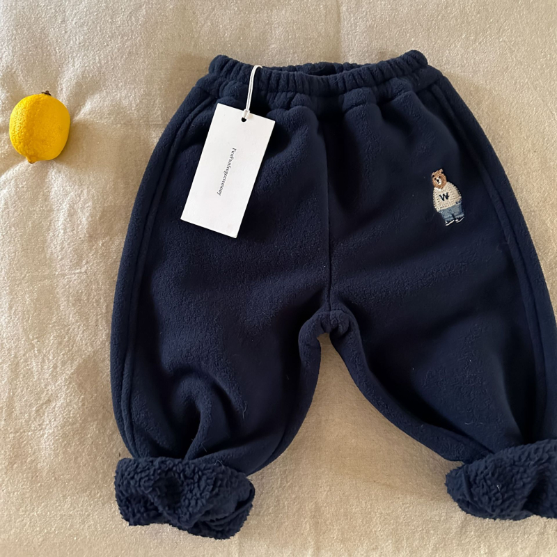 Dječje hlače od flisa, ležernog stila, karikatura uzorak, 100% poliester, srednji pojas