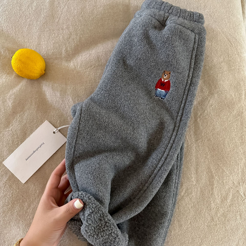 Dječje hlače od flisa, ležernog stila, karikatura uzorak, 100% poliester, srednji pojas