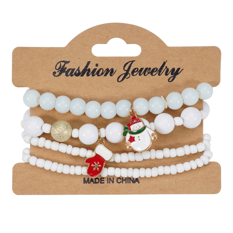 Karácsonyi karkötő rugalmas zsinórral, uniszex, eredeti dizájn; Anyag: Üveg; Eredet: Zhejiang; Tavasz 2024