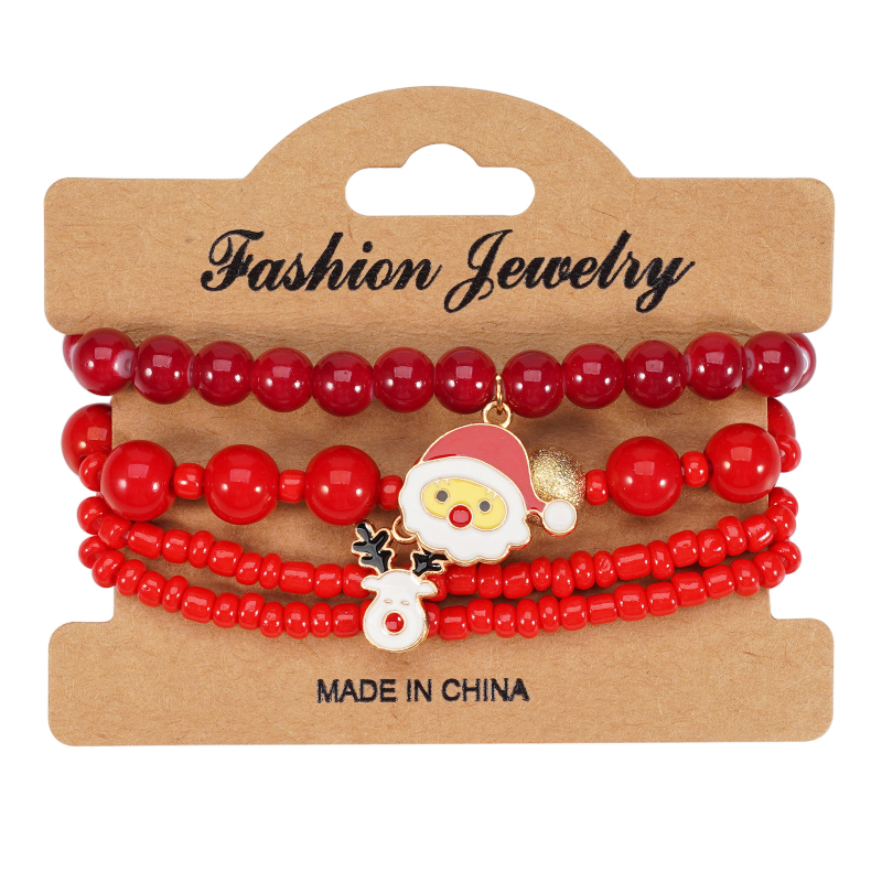 Karácsonyi karkötő rugalmas zsinórral, uniszex, eredeti dizájn; Anyag: Üveg; Eredet: Zhejiang; Tavasz 2024