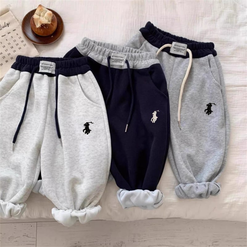 Dječje hlače casual stila, 100% pamuk, srednje visok pojas, uzorak s slovima