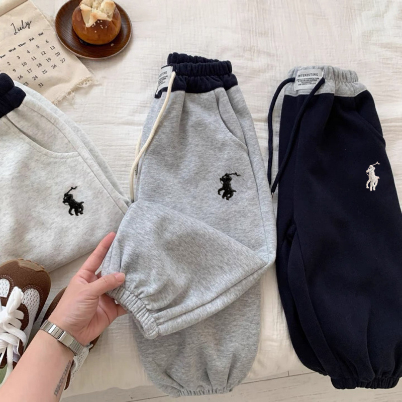 Dječje hlače casual stila, 100% pamuk, srednje visok pojas, uzorak s slovima