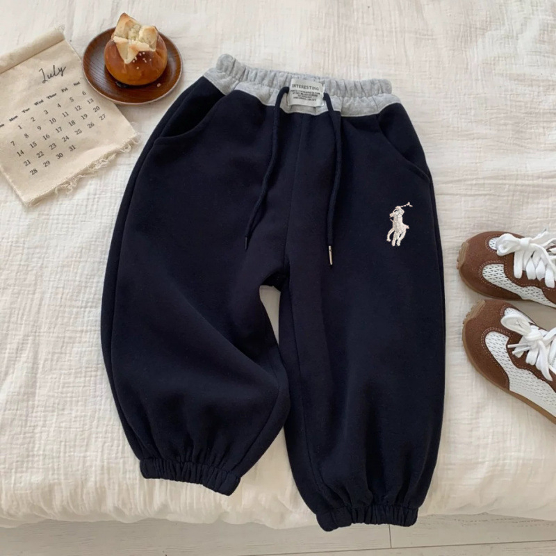 Dječje hlače casual stila, 100% pamuk, srednje visok pojas, uzorak s slovima