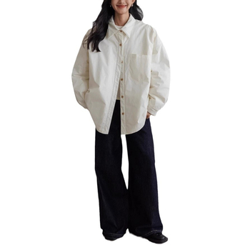 Pamukasti podstavljeni kaput s polo ovratnikom, srednja debljina, poliester tkanina, dugi rukavi, labav kroj