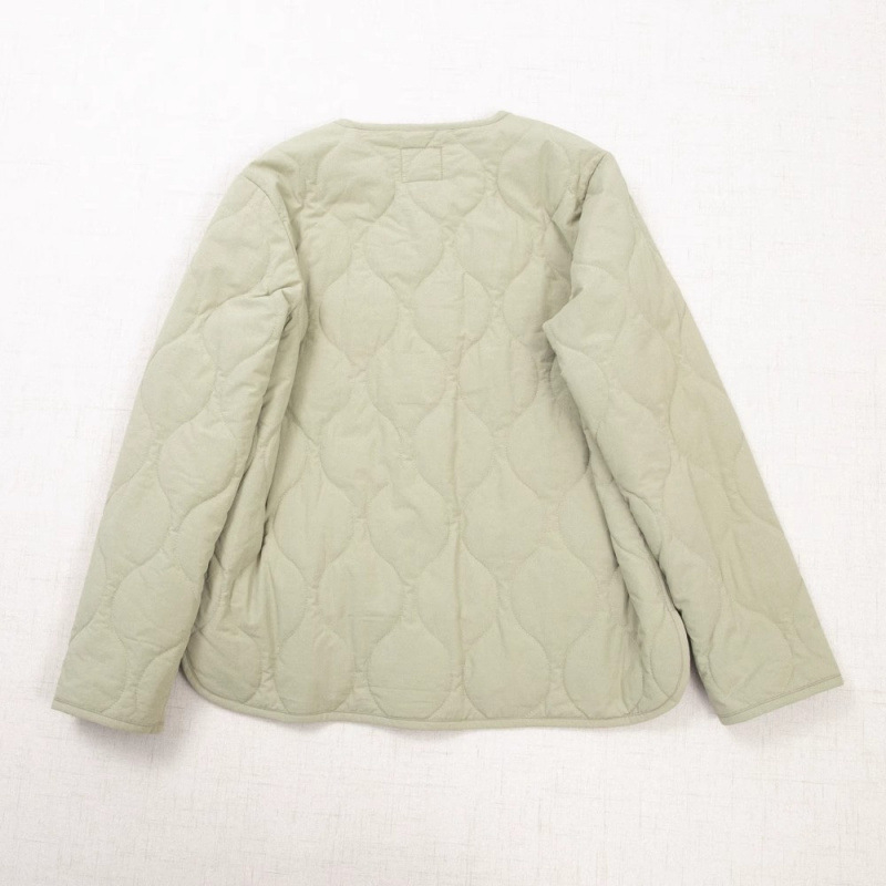 Pamukom punjena jakna s okruglim ovratnikom, dugi rukavi, ultra-tanka, jednodjelno kopčanje, zimska 2025, gradski stil