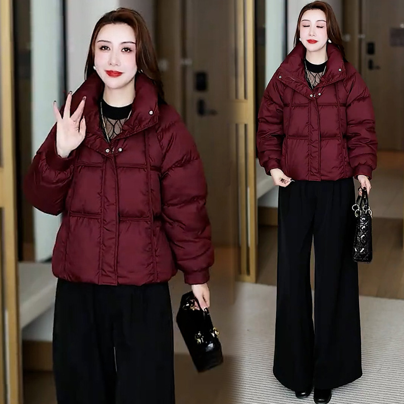 Ženska kratka pamučna jakna s punom, stojeći ovratnik, zatvarač, odvojiva podstava, 81–90% pamuk, vanjski materijal poliester