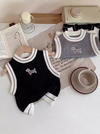 Dječji džemper-vest bez rukava s karikaturama životinja, pamuk 95%, okrugli ovratnik, pulover, ležerni stil