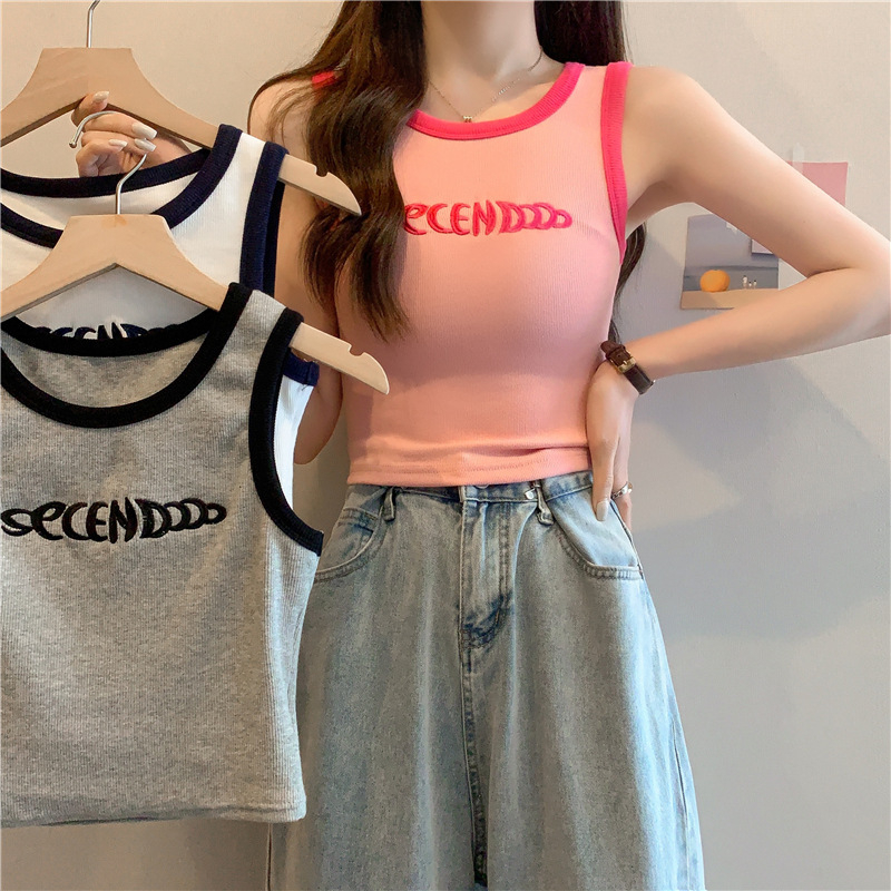 Ženski camisole top s trakama — Poliester | kratka dužina | tekstualni print | Ljeto 2025