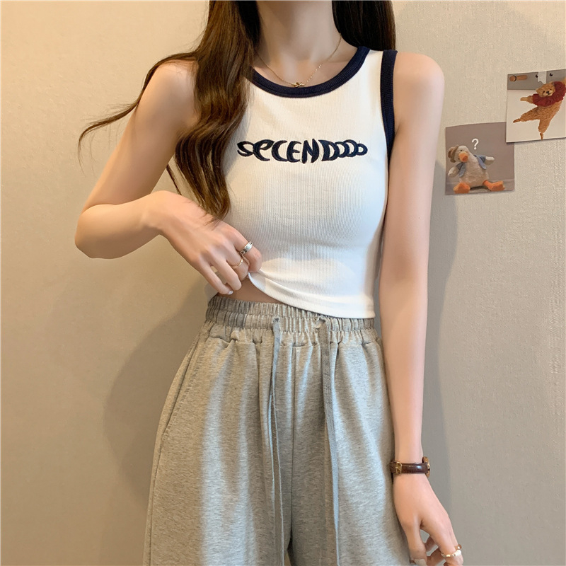 Ženski camisole top s trakama — Poliester | kratka dužina | tekstualni print | Ljeto 2025