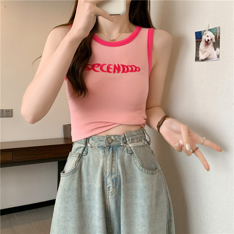 Ženski camisole top s trakama — Poliester | kratka dužina | tekstualni print | Ljeto 2025
