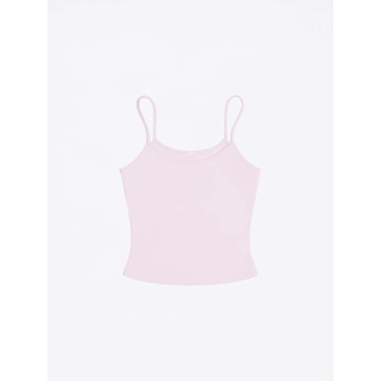 Damski top bez rukava s tankim naramenicama, uski kroj, vrlo kratka duljina (≤40 cm), materijal Nylon/Spandex (70–80% Nylon, <30% Spandex)