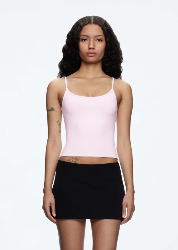 Camisole top od nylona i spandeksa, uski kroj, kratka duljina, osnovni stil, elastični materijal