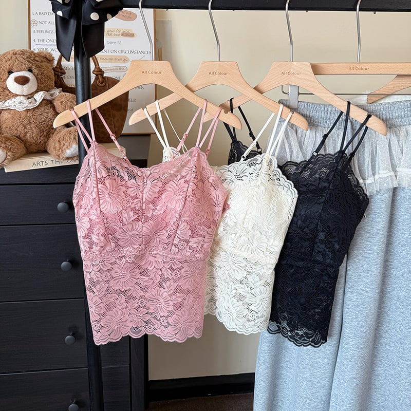 Kamisolė su V iškirpte, nėriniai ir siuvinėjimas, nailono audinys, vidutinio ilgio