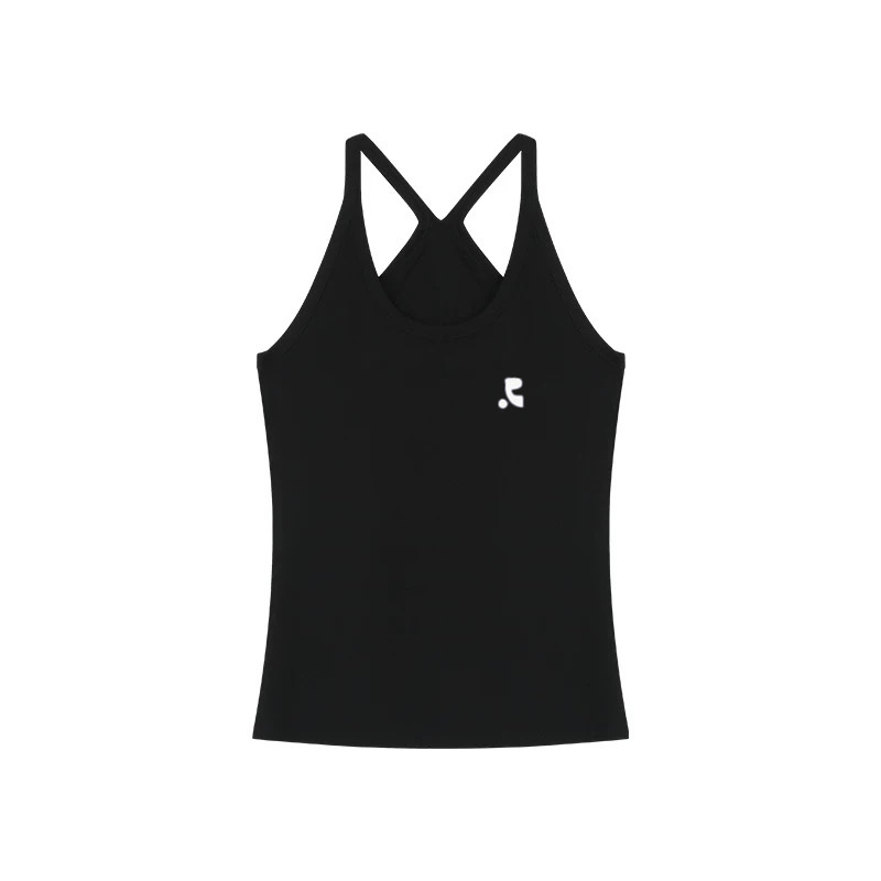 Halter cami top su RR spauda, 95% medvilnė, Slim fit, Casual stilius