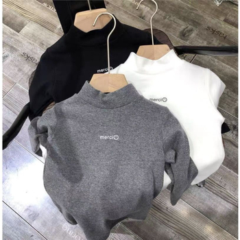Dječji osnovni dugi rukav majica od Derong fleecea, polu-visoki ovratnik, odvojiva kapuljača, unisex, uzrast 3–8 godina