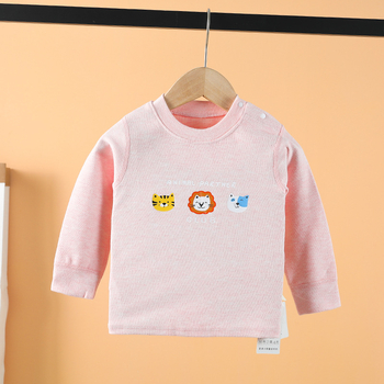 Bērnu bezšuvju kokvilnas rudens tops ar apaļu kaklu, bez kapuces, 95% kokvilna, vecums 1–3 gadi