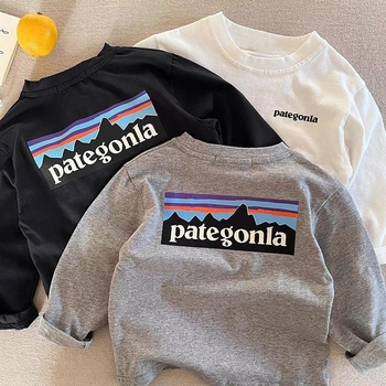 Dječje majica s dugim rukavima od 100% pamuka, unisex, okrugli izrez, mekana tkanina, pogodna za proljeće i jesen