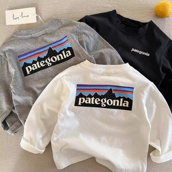 Dječje majica s dugim rukavima od 100% pamuka, unisex, okrugli izrez, mekana tkanina, pogodna za proljeće i jesen