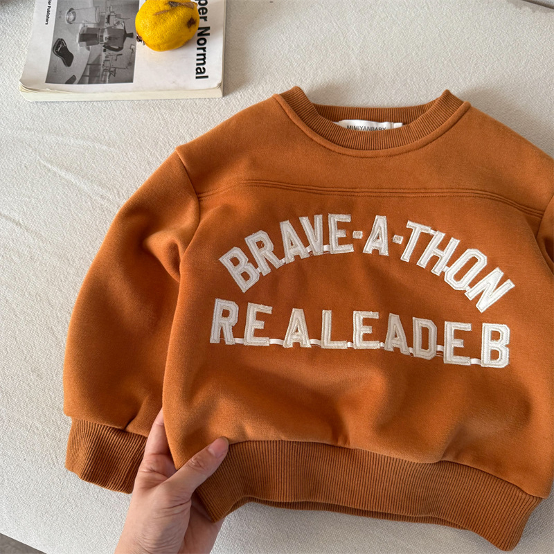 Dječja Hoodie - korejski stil, uzorak slova, gusta pamuk, pulover, 3-8 godina