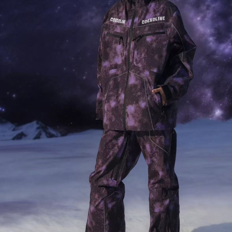 Ski kombinezon iz serije Starry Sky – unisex, potpuno šivan, vodootporan 15000, otporan na vjetar, prozračan, tkanina: mješavina kemijskih vlakana, za zimske sportove
