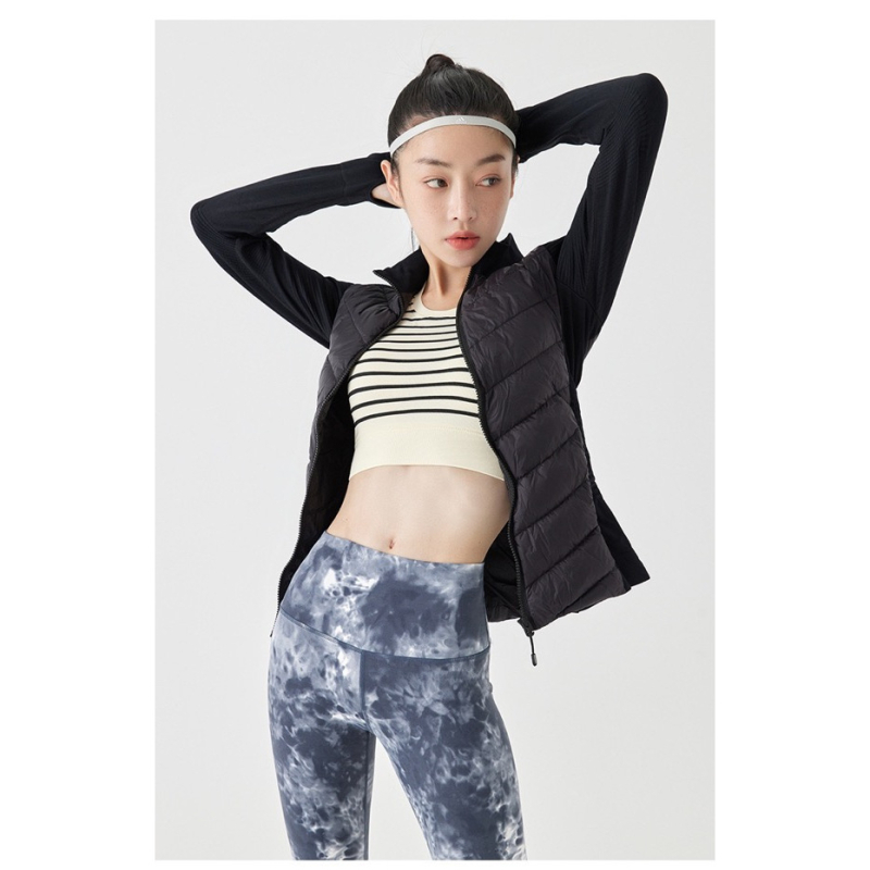 Ženska jakna od gusjeg downa, punila gusjim downom 81–85% down, Chenille tkanina sa spandeksom, kratka dužina ≤40 cm