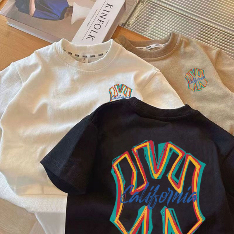Dječje pamukove kratke majice, unisex, okrugli izrez, ljeto, za djecu 3–8 godina, 95% pamuka