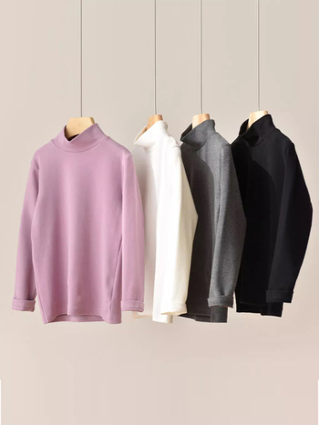 Dječja majica s dugim rukavima i polu-visokim ovratnikom – 95% pamuk, mekana obrada tkanine, za djecu iznad 8 godina, proljeće-jesen (95% pamuk; dugi rukavi; polu-visoki ovratnik; za djecu iznad 8 godina)