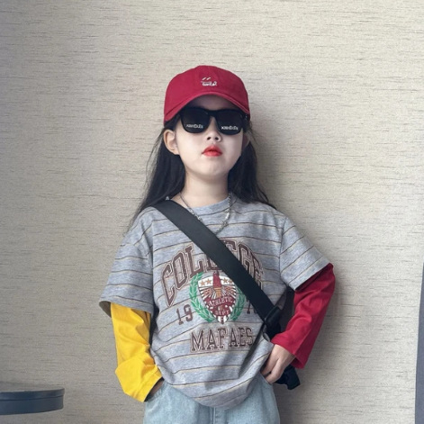 Djevojčice jesenji dvodijelni set od denima sa širokim hlačama i puloverom s dugim rukavima