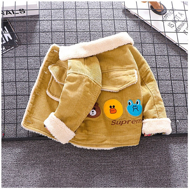 Dječja zimska jakna od pamuka, korejski stil, debela podstava, dugi rukavi, bez kapulje, za dječake 1–3 godine