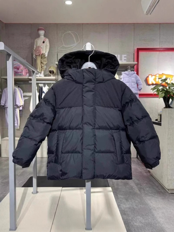 Bērnu kapucēta dūnu jaka, unisex, 8+ gadi (140 cm+), balta pīļu dūnu pildījums, bieza, rāvējslēdzējs