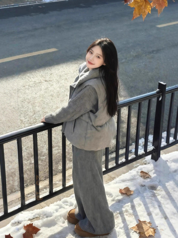 Ženski vest u stilu Royal Sister, stojeći ovratnik, zatvarač, zima 2025