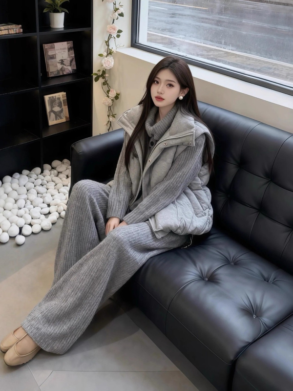 Ženski vest u stilu Royal Sister, stojeći ovratnik, zatvarač, zima 2025