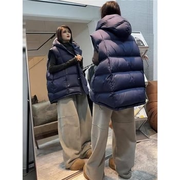 Prsluk s kapuljom, jednobojni, elastična tkanina od spandeksa, zatvarač, zima 2024