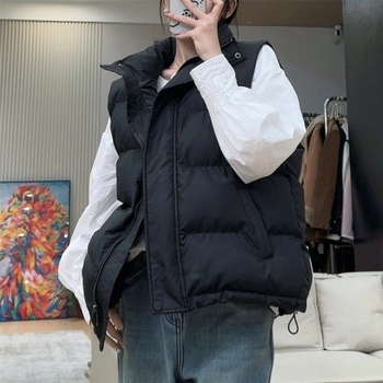 Ženski bez rukava prsluk — V-izrez, jedno dugme, glavni materijal: rayon, punilo: drugo