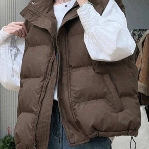 Ženski bez rukava prsluk — V-izrez, jedno dugme, glavni materijal: rayon, punilo: drugo