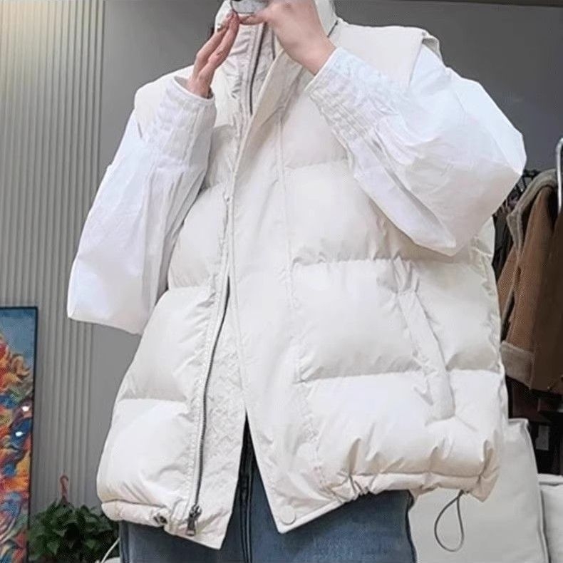 Ženski bez rukava prsluk — V-izrez, jedno dugme, glavni materijal: rayon, punilo: drugo